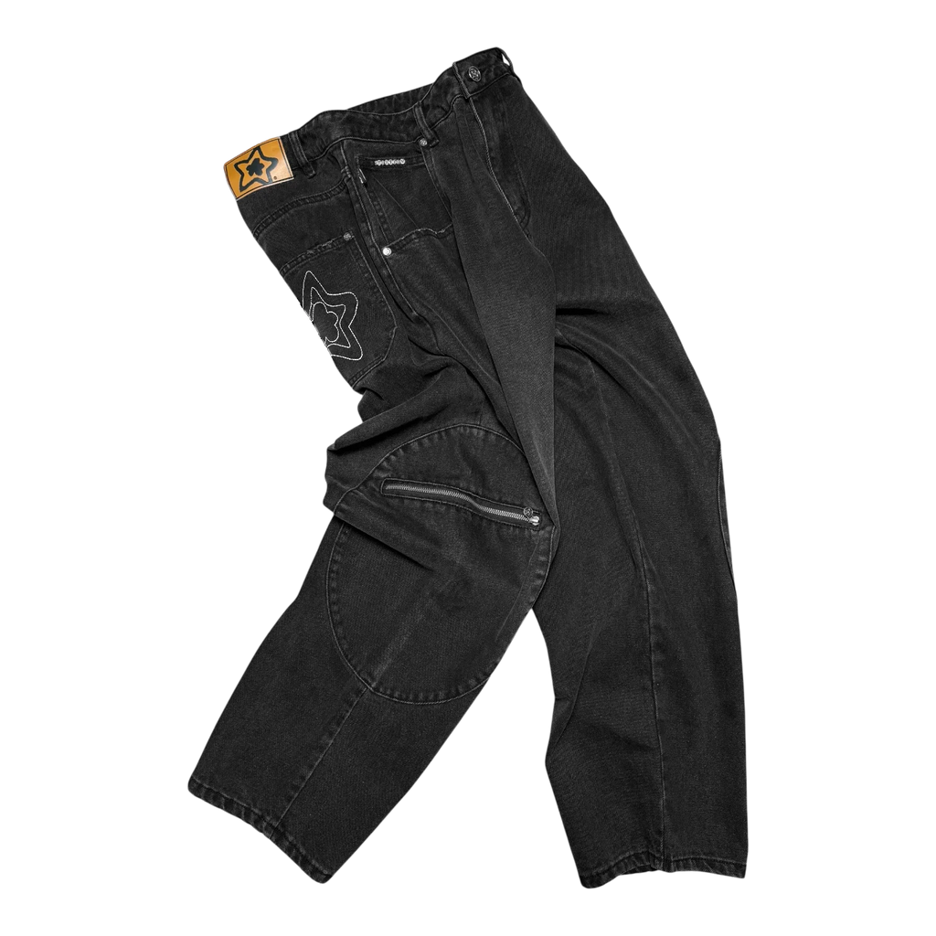 STAR TEAM Circle Cargo Jeans [Black]