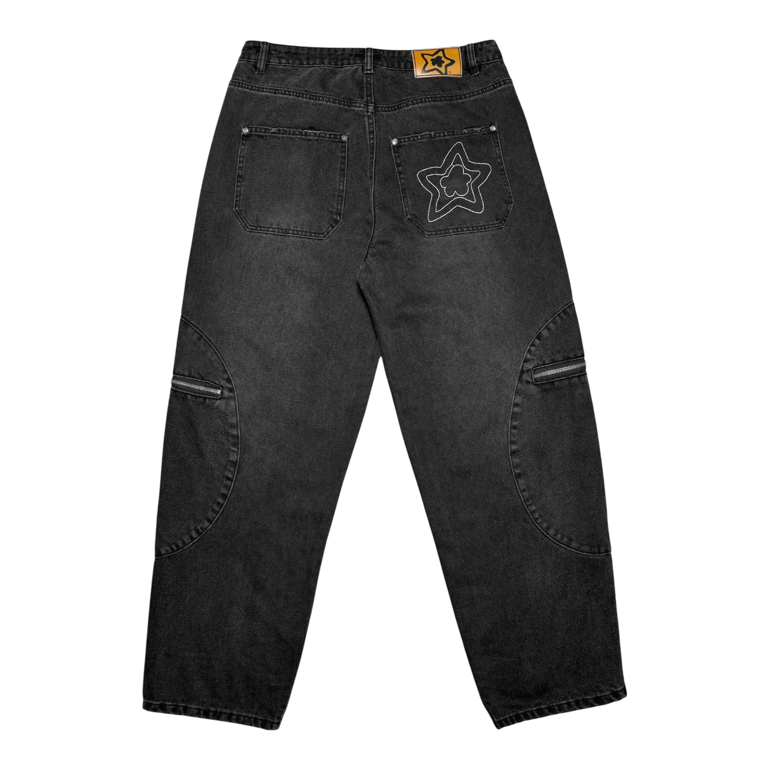 STAR TEAM Circle Cargo Jeans [Black]