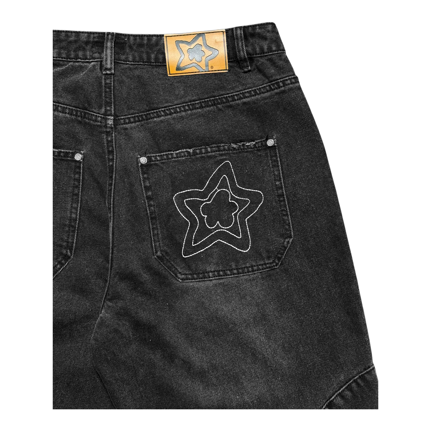 STAR TEAM Circle Cargo Jeans [Black]