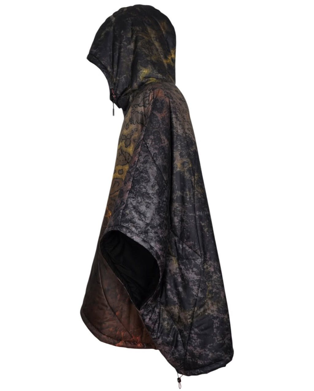 GB MOUTH Nature Camo "霧鷺" Light Down Poncho [Dark]