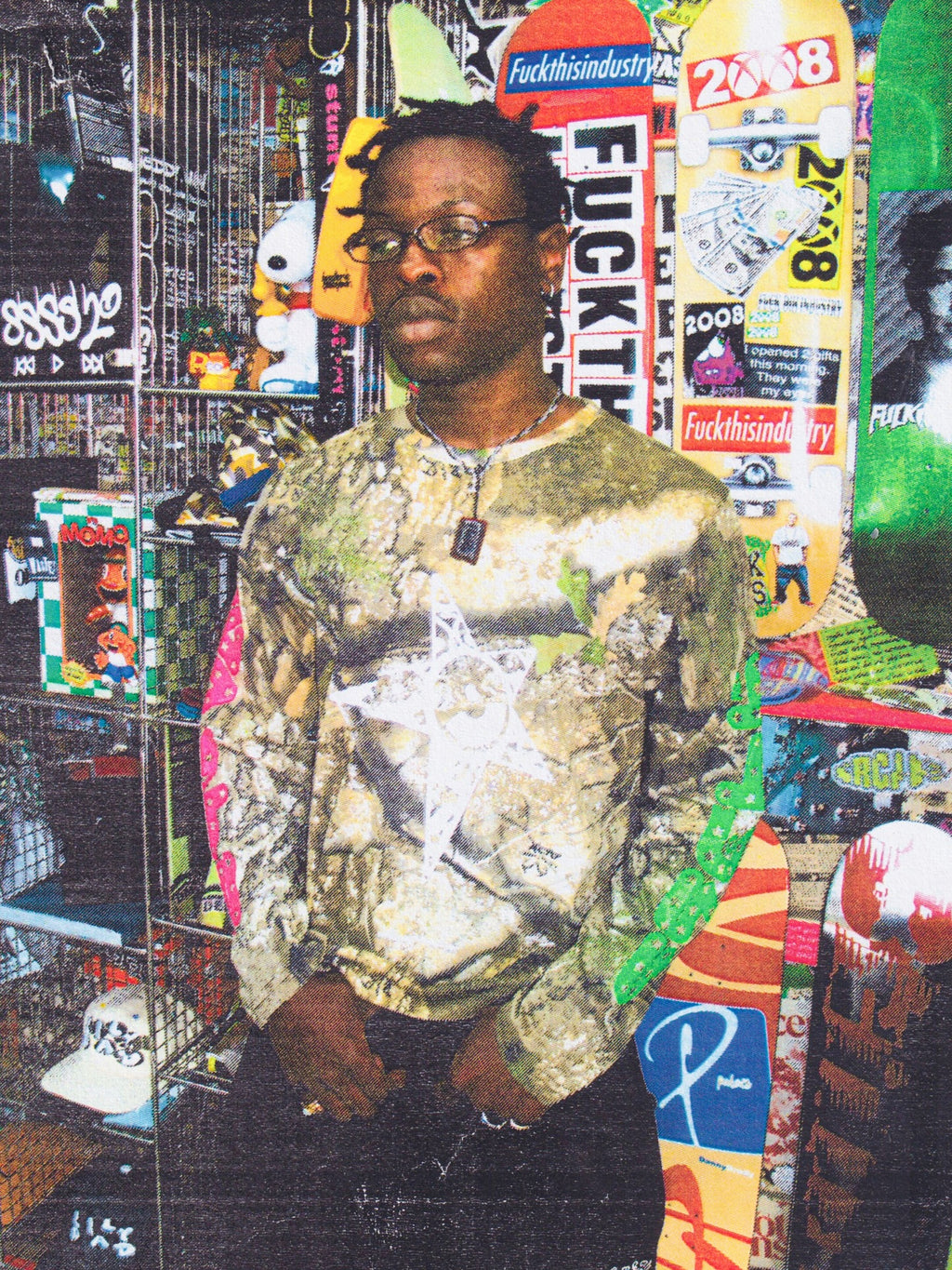 99CTS Records x Waste! Green Camo Long Sleeve T-Shirt