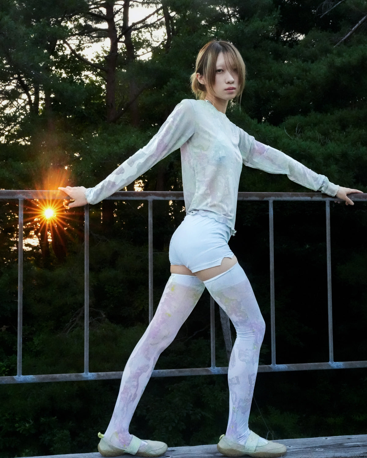 GB MOUTH "霞" Thigh-High Socks
