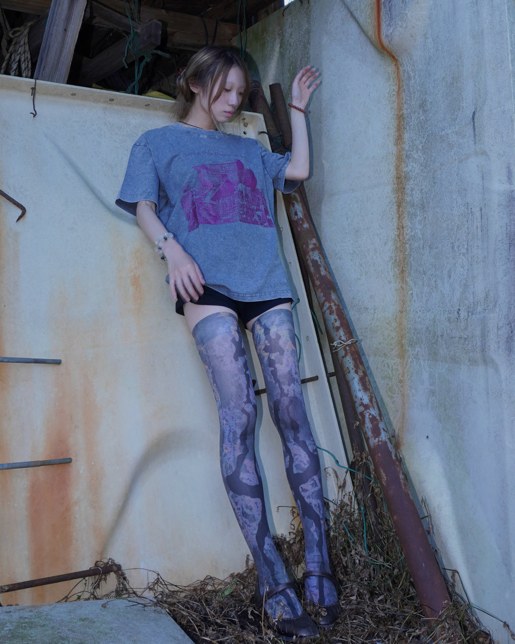 GB MOUTH "霞" Thigh-High Socks