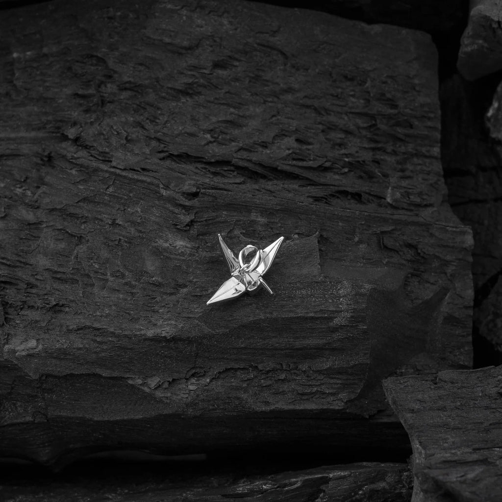Tachibana.co Silver Origami Crane Amulet