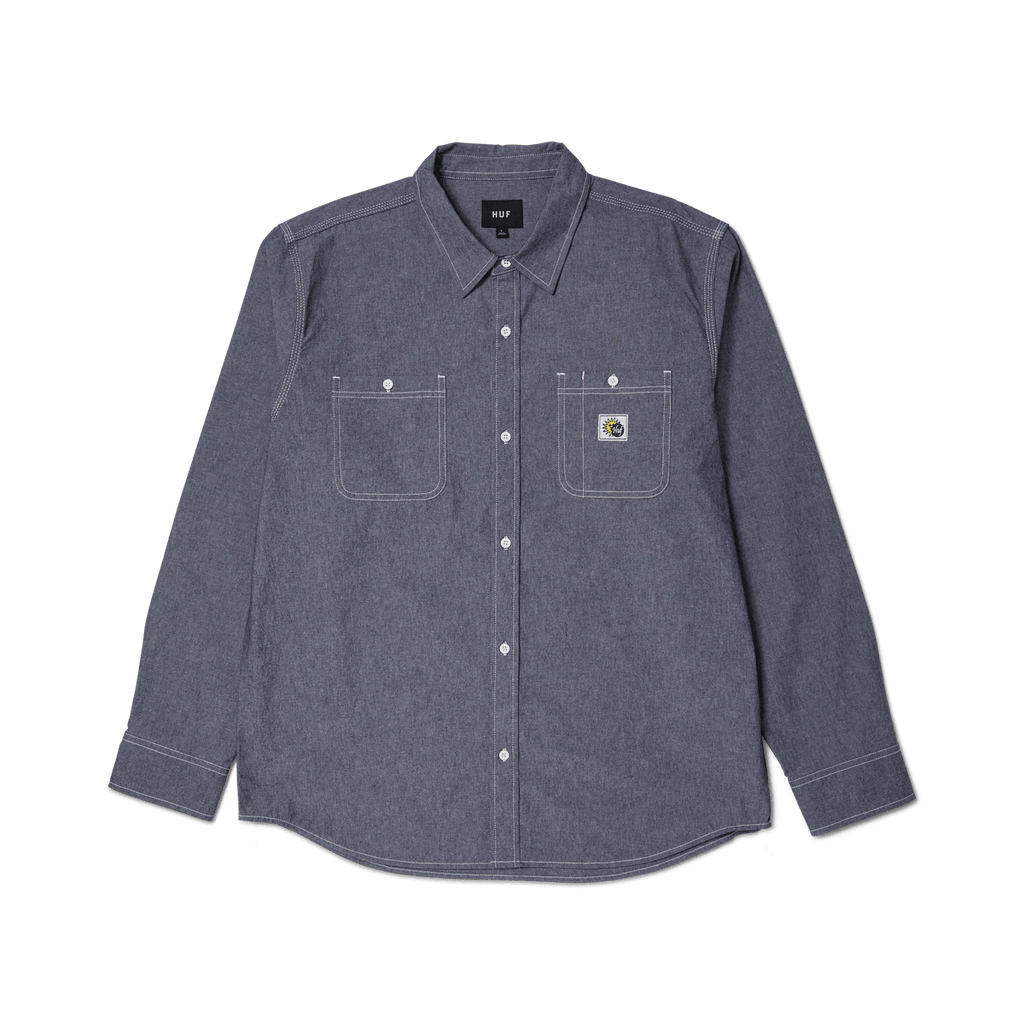 HUF Total Eclipse Chambray Shirt [Light Blue]