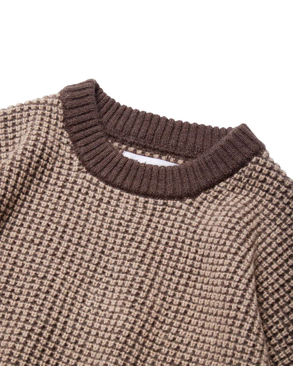Evisen Waffle Mohair Crewneck [Brown/Beige]