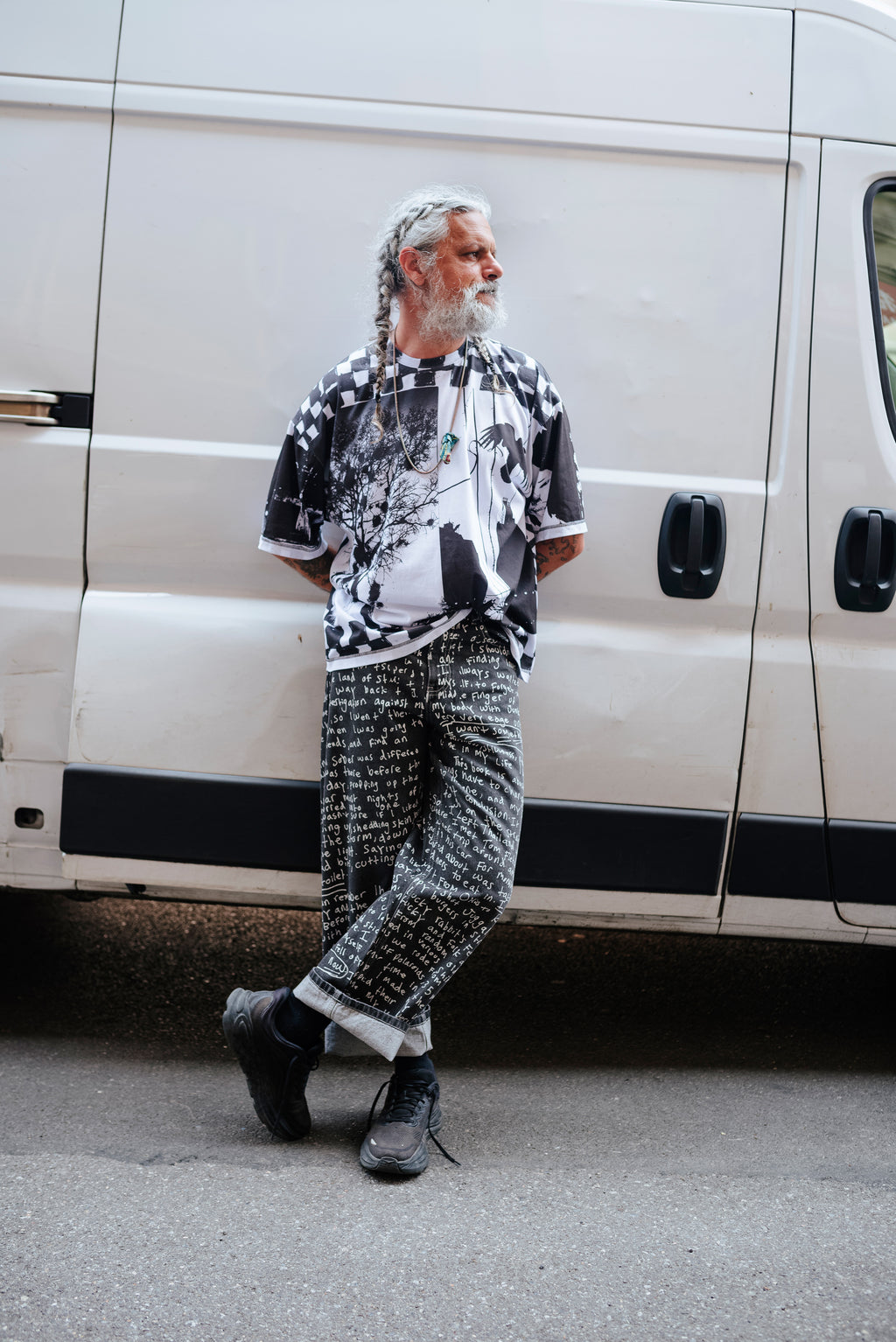 PAM SS26 ALTO OVER PRINT JEANS - JOSHUA GORDON - BLACK WASH