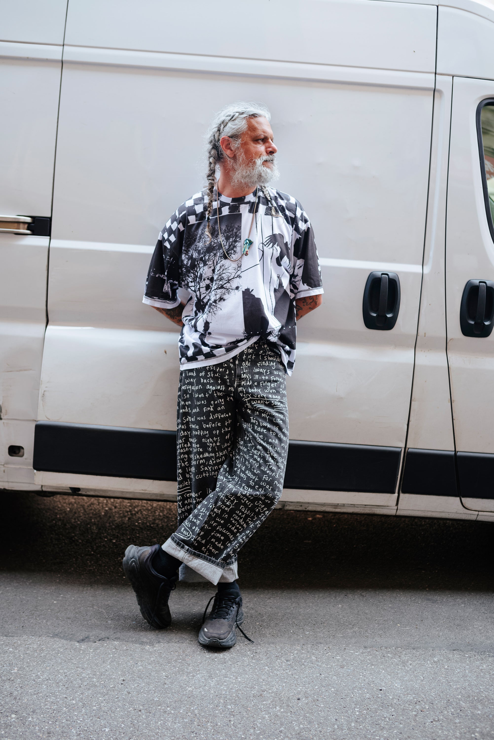 PAM SS26 ALTO OVER PRINT JEANS - JOSHUA GORDON - BLACK WASH